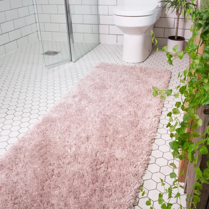 Soft Everyday Blush Pink Shaggy Runner Rug