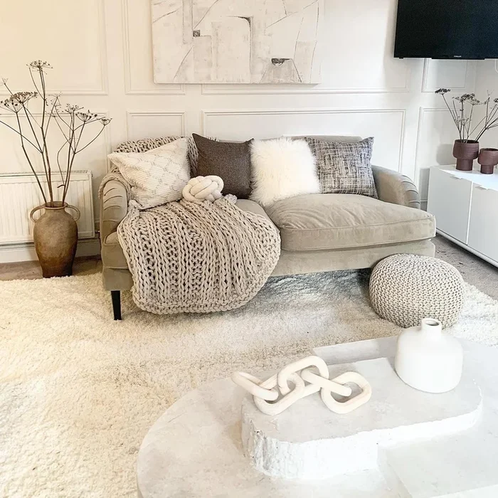 Soft Everyday Cream White Shaggy Rug
