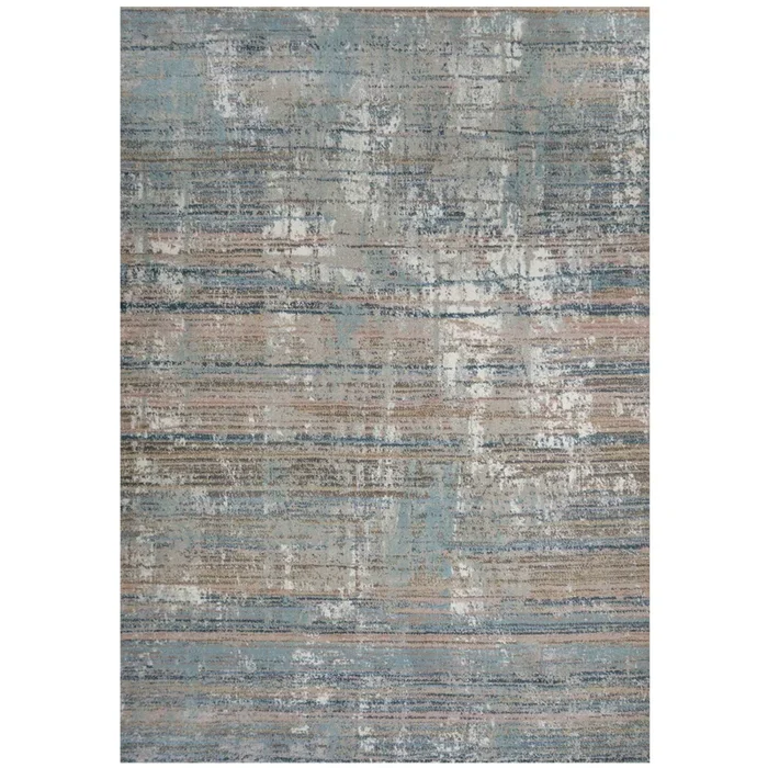 Soft Modern Blue Distressed Scratched Effect Rugs – Scatter