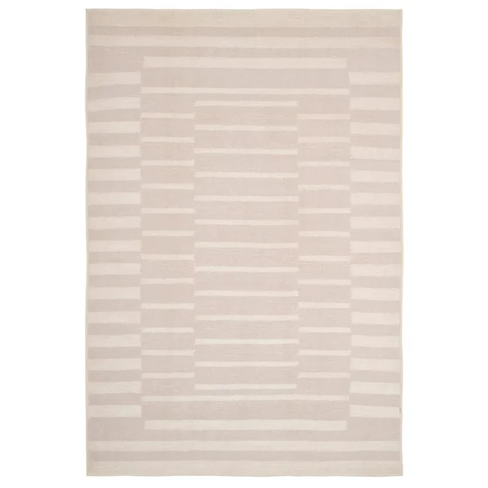 Soft Washable Beige Geometric Rug – Faye