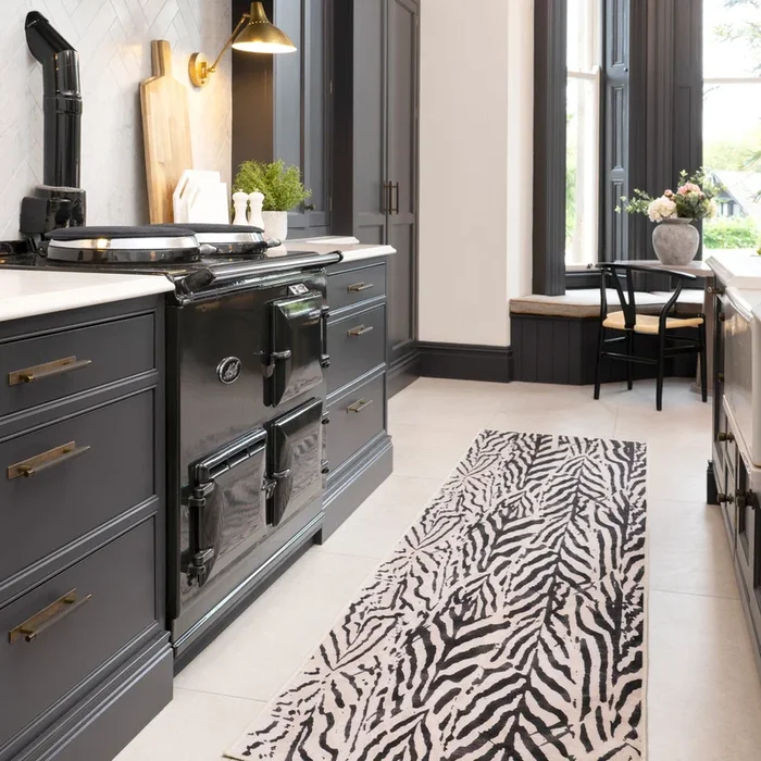 Soft Washable Black Zebra Print Runner – Ida