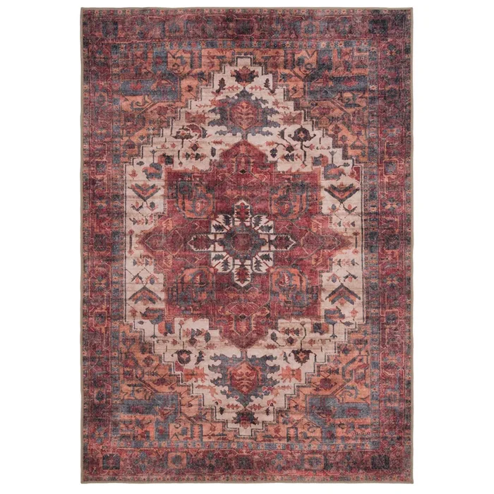 Soft Washable Red Antique Rug – Eliza