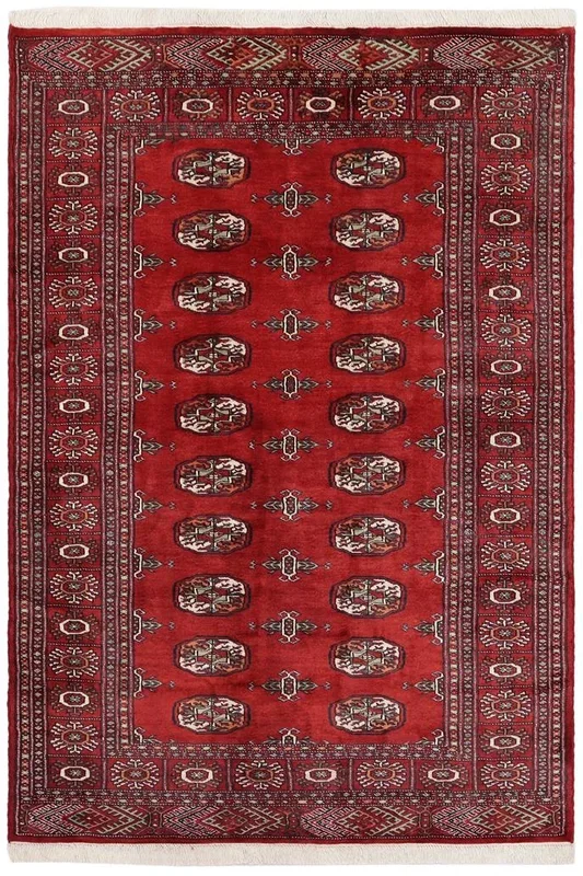 Southwestern Bokhara Yaretzi Red/Rust Wool Rug – 4’1” x 6’4”