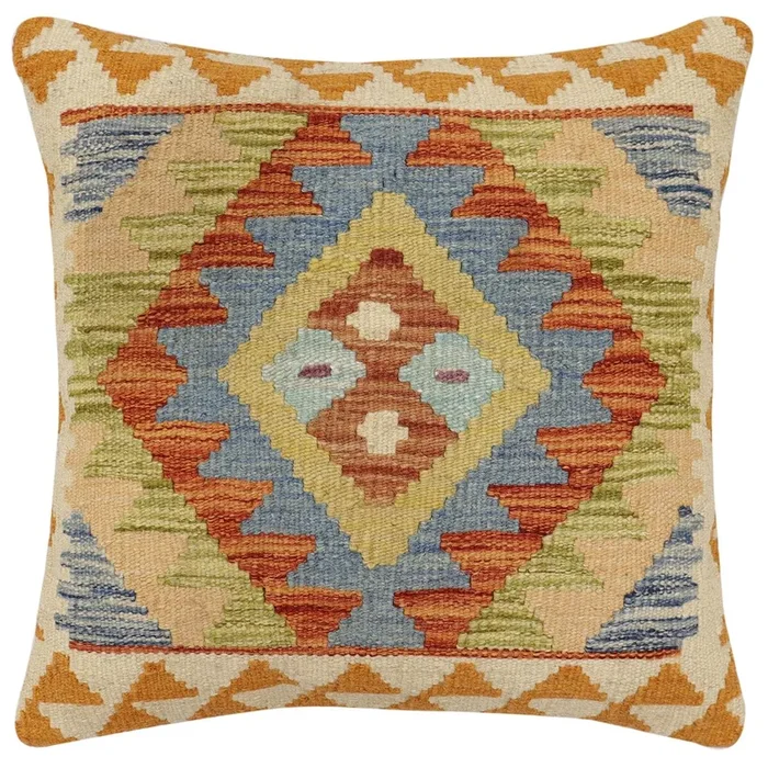 Southwestern Bull Turkish Hand-Woven Kilim Pillow