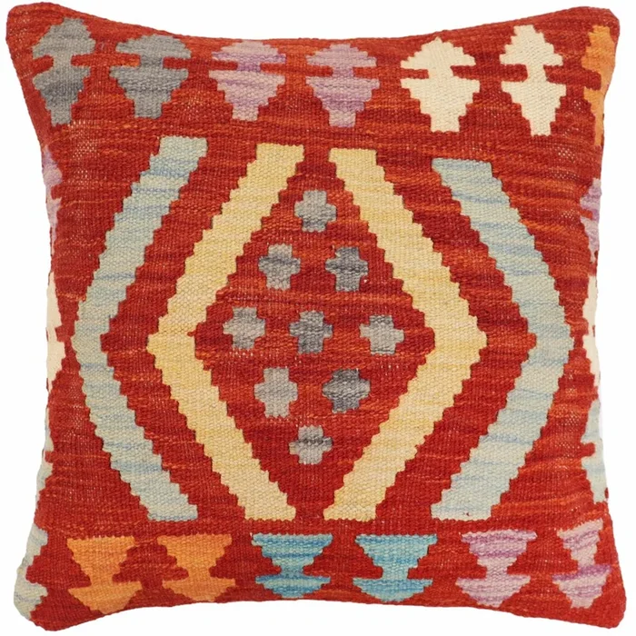 Southwestern Davenpor Turkish Hand-Woven Kilim Pillow