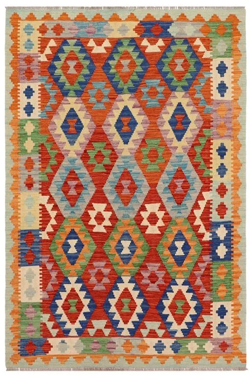 Southwestern Turkish Kilim Alia Hand-Woven Wool Rug – 5’2” x 6’7”