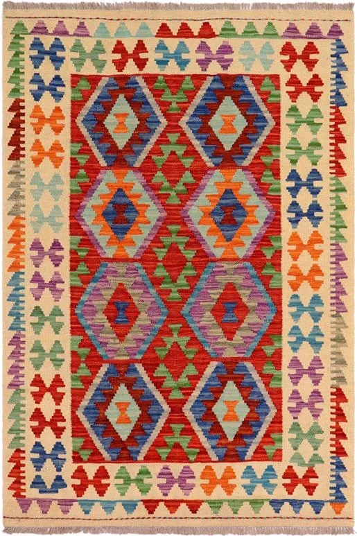 Southwestern Turkish Kilim Alondra Hand-Woven Wool Rug – 3’4” x 5’0”