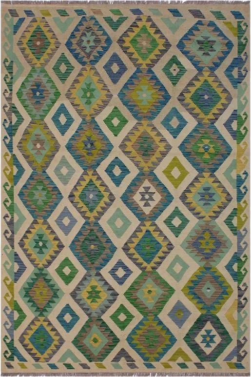 Southwestern Turkish Kilim Billy Hand-Woven Wool Rug – 5’6” x 8’1”