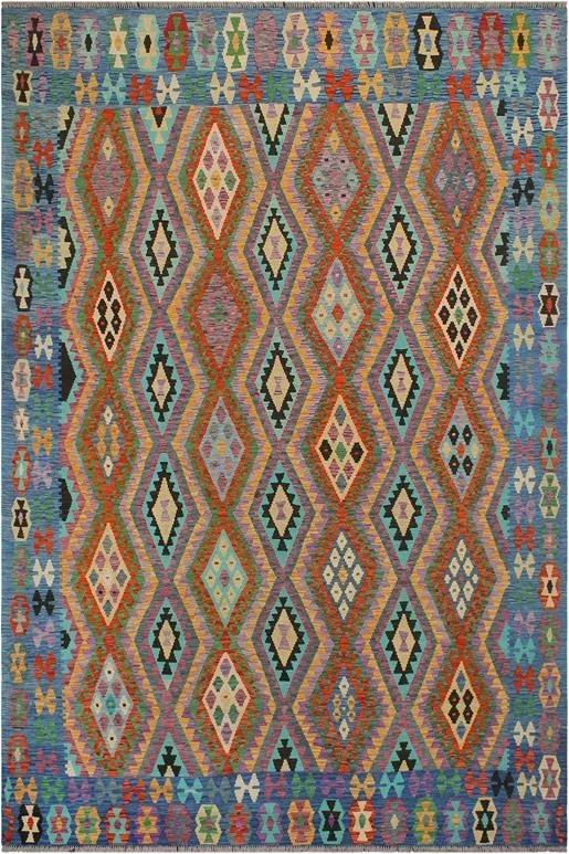 Southwestern Turkish Kilim Flo Hand-Woven Wool Rug – 8’2” x 9’6”