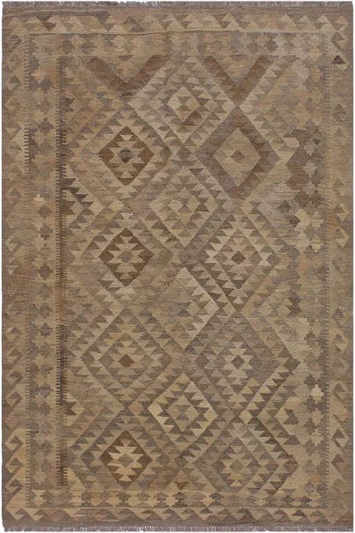 Southwestern Turkish Kilim Jacqulin Hand-Woven Wool Rug -5’4” x 6’7”