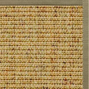 Spice Sisal Rug with Basil Green Cotton Border