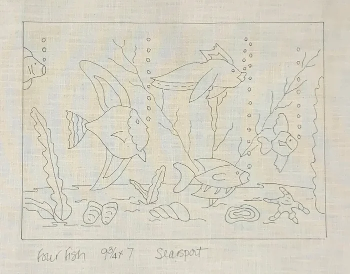 SRH Mini Punch Needle Pattern 4 Fish 9.75×7