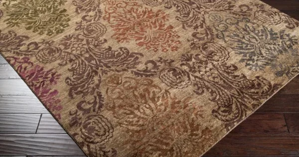 Surya Brocade BRC1000 Dark Brown Camel Area Rug 2 ft. X 3 ft. Rectangle