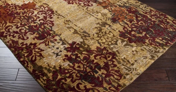 Surya Brocade BRC1002 Khaki Mustard Area Rug 8 ft. X 11 ft. Rectangle