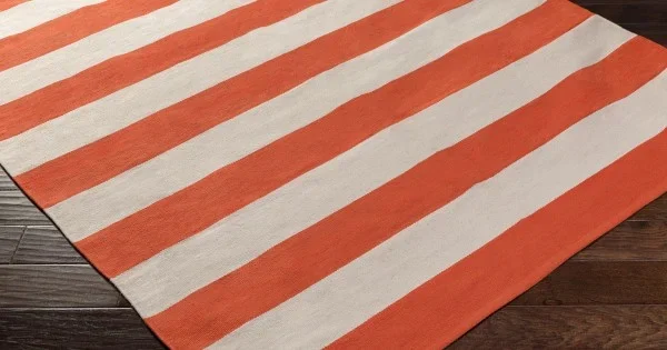 Surya City Park AWCP3064 Bright Orange Cream Area Rug 9 ft. X 12 ft. Rectangle