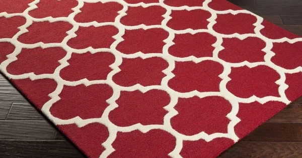 Surya Pollack AWAH2030 Bright Red Cream Area Rug 9 ft. X 13 ft. Rectangle