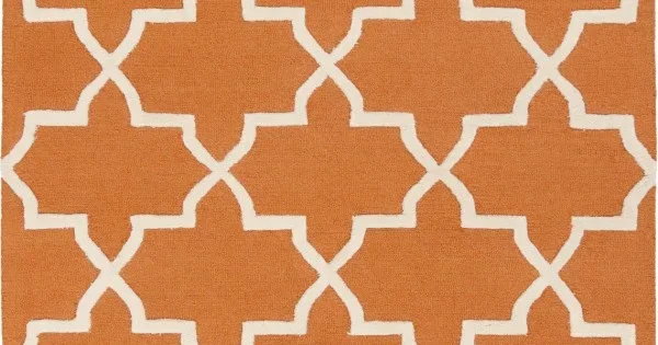 Surya Pollack AWDN2025 Burnt Orange Cream Area Rug 8 ft. Round