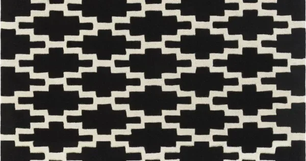Surya Transit AWTR2334 Black Cream Area Rug 9 ft. X 13 ft. Rectangle