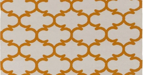 Surya Vogue AWLT3054 Ivory Orange Area Rug 5 ft. X 7 ft. 6 in. Rectangle