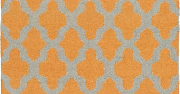 Surya York AWHD1008 Bright Orange Medium Gray Area Rug 2 ft. X 3 ft. Rectangle