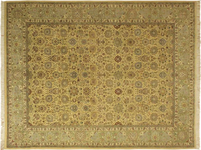 Tabriz Heritage Ora Gold/Green Wool Rug – 10’1” x 14’2”