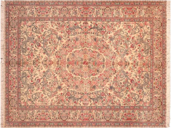 Tamour Heritage Bree Ivory/Pink Wool Rug – 6’3” x 9’5”