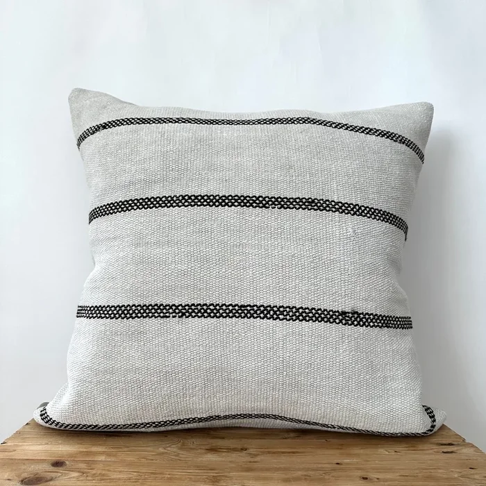 Tazmin – White Hemp Pillow Cover