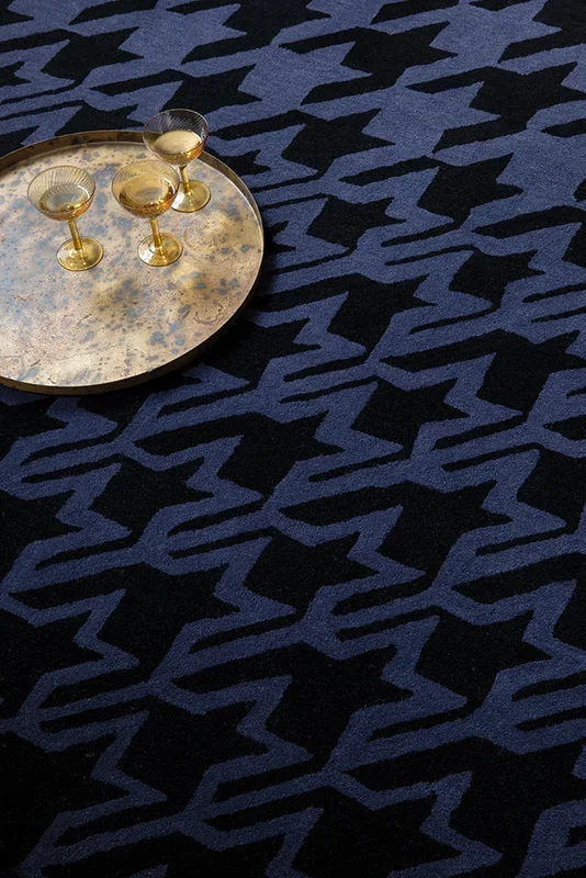 Ted Baker Houndstooth Dark Blue 162808 Rug