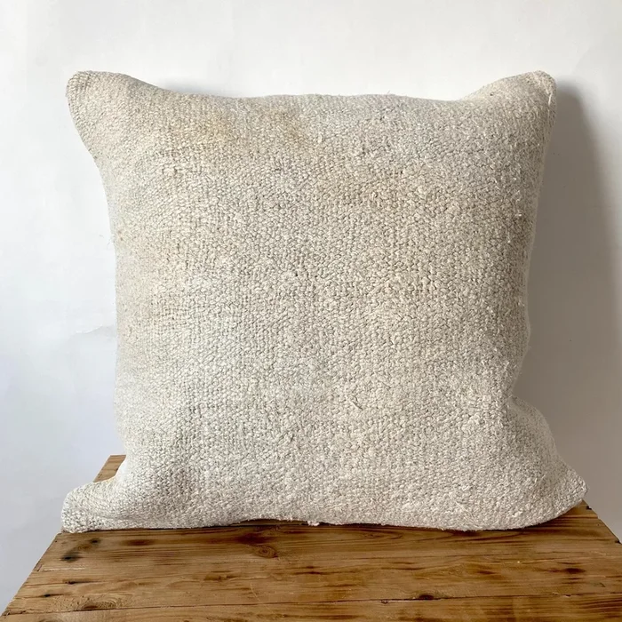 Tempest – White Hemp Pillow Cover