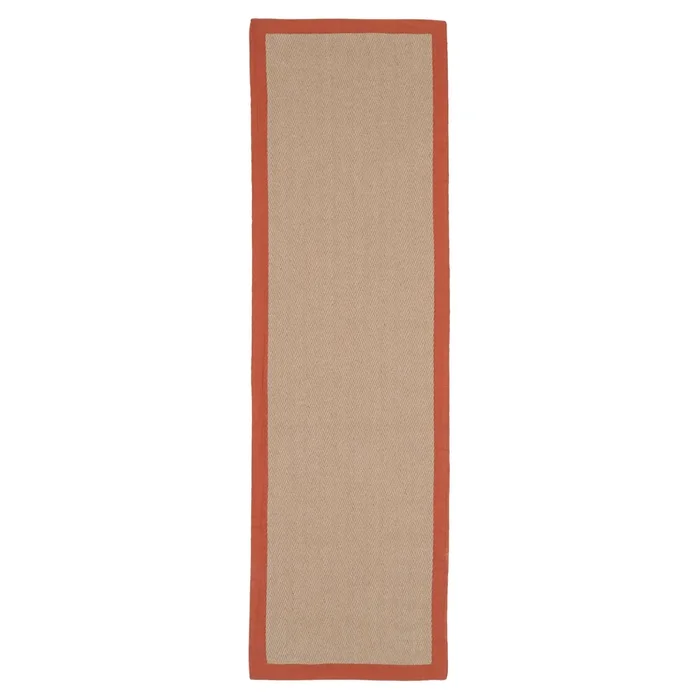 Terracotta Border Jute Runner Rug – Juliette Rust