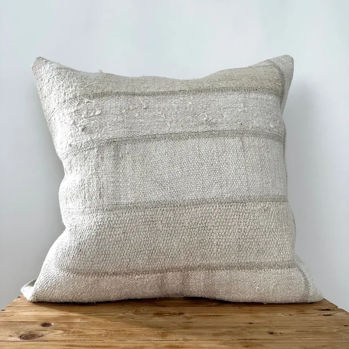 Terza – White Hemp Pillow Cover