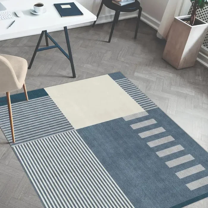 Tokyo Geo Blocks Blue Rug