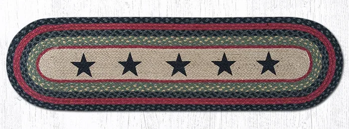 TR-238 Black Stars Oval Table Runner