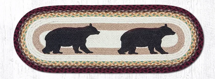 TR-395 Cabin Bear Oval Table Runner