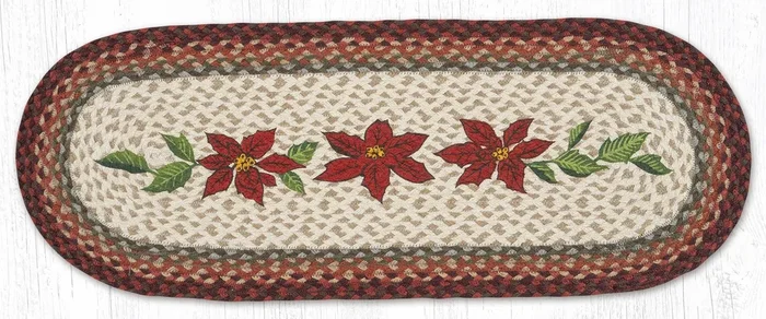 TR-417 Primitive Poinsettia 13″x36″ Table Runner