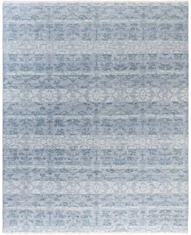 Traditional Abstarct Wool Hand Knotted Gray Area Rug 8′ 0″ x 9′ 8″