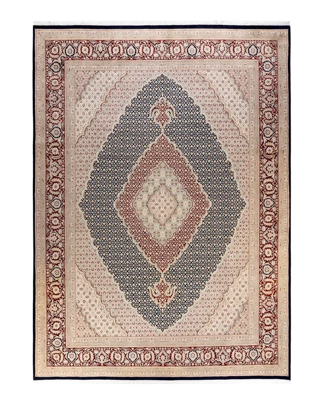Traditional Hand Knotted Mogul Oriental Blue Area Rug 9′ 1″ x 12′ 5″