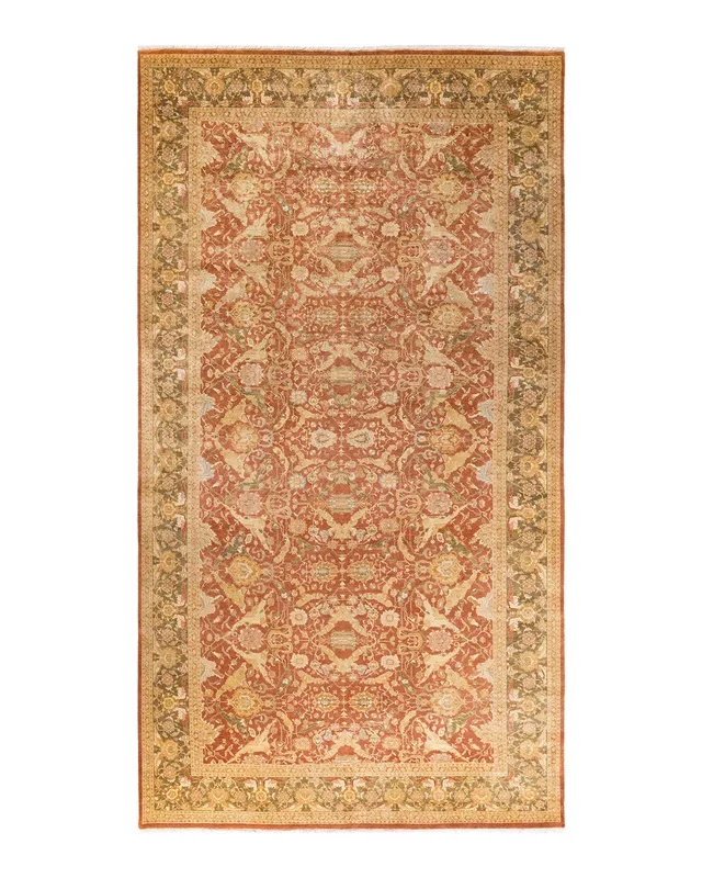Traditional Hand Knotted Mogul Oriental Brown Area Rug 8′ 1″ x 14′ 10″