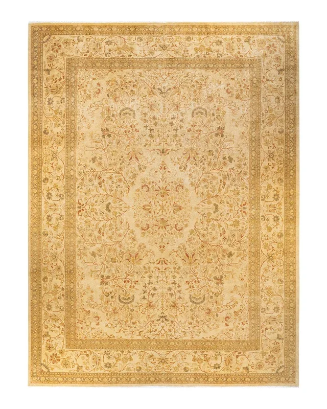 Traditional Hand Knotted Mogul Oriental Ivory Area Rug 10′ 2″ x 13′ 7″