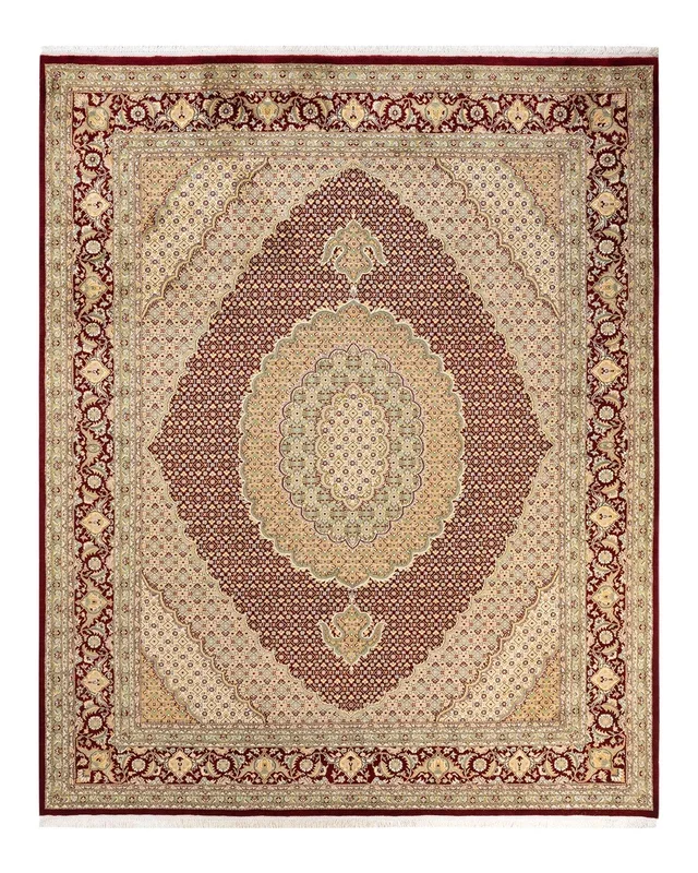 Traditional Hand Knotted Mogul Tribal Red Area Rug 8′ 0″ x 9′ 10″