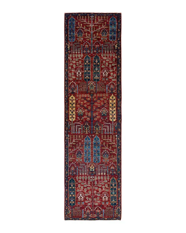 Traditional Serapi Wool Hand Knotted Red Area Rug 2′ 7″ x 9′ 9″