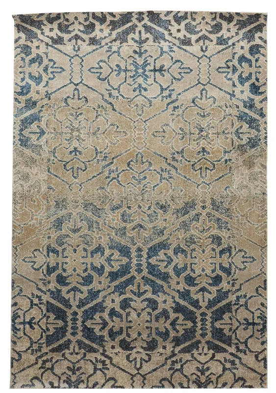 Transitional Machine Made Beige Tan Rug 5′ x 8′
