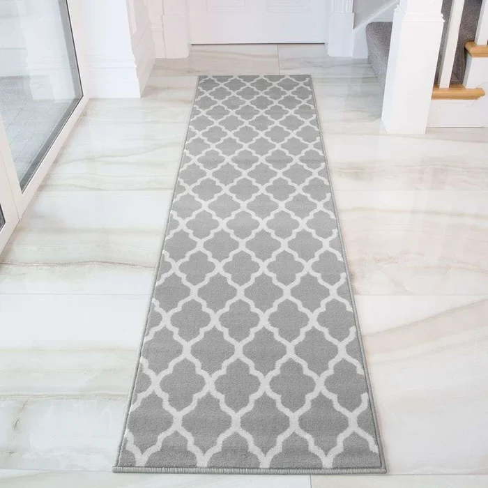 Trellis Grey Runner Rug