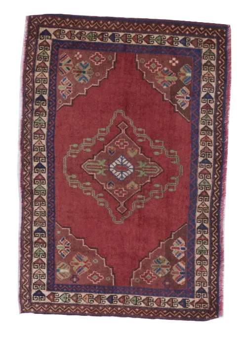 Tribal Handmade Red Multicolor Wool Rug 2’1 x 3’2