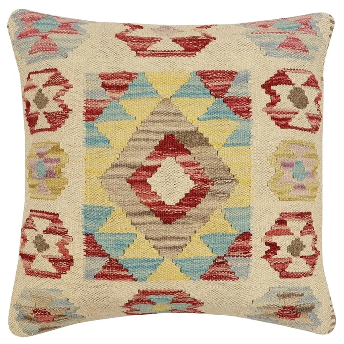 Tribal Shelly Turkish Hand-Woven Kilim Pillow