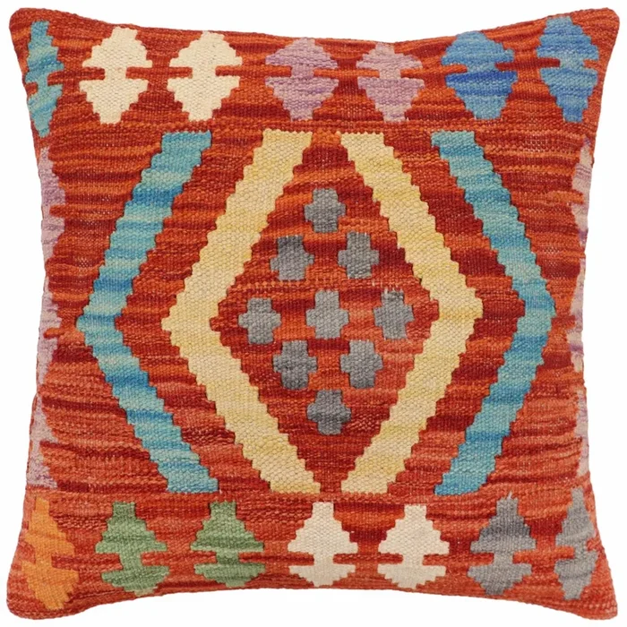 Tribal Stone Turkish Hand-Woven Kilim Pillow