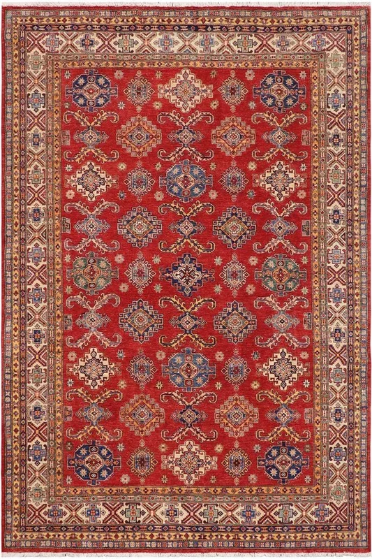 Tribal Super Kazak Kassandr Red/Beige Wool Rug – 8’2” x 10’3”