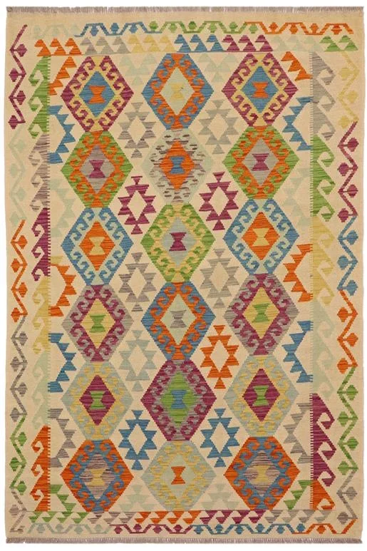 Tribal Turkish Kilim Ansley Hand-Woven Wool Rug – 5’0” x 7’0”