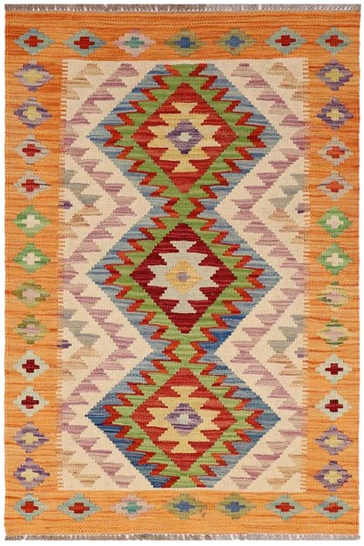 Tribal Turkish Kilim Ayanna Hand-Woven Wool Rug – 2’6” x 4’2”