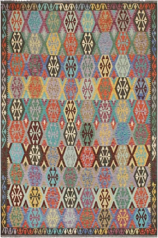 Tribal Turkish Kilim Hermila Hand-Woven Wool Rug – 8’6” x 9’9”